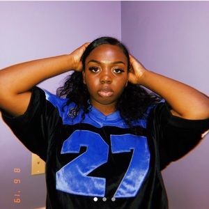 Velvet Black & BLUE JERSEY